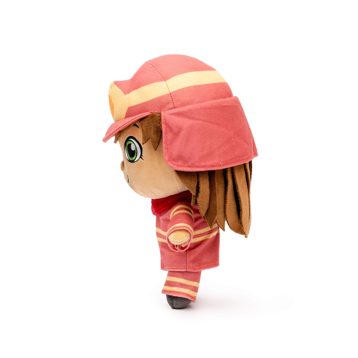 Felicity Firefighter plush close-up showing brave expression - inspiring courage and problem-solving skills