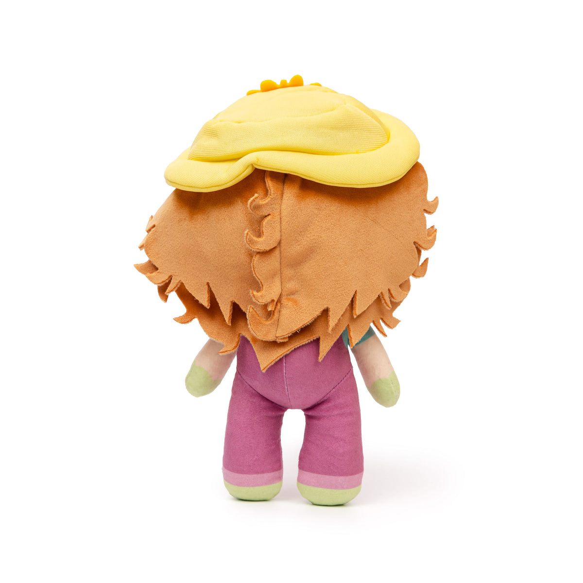 Gloria Gardener plush back view showing complete gardening outfit - Australian-designed career doll