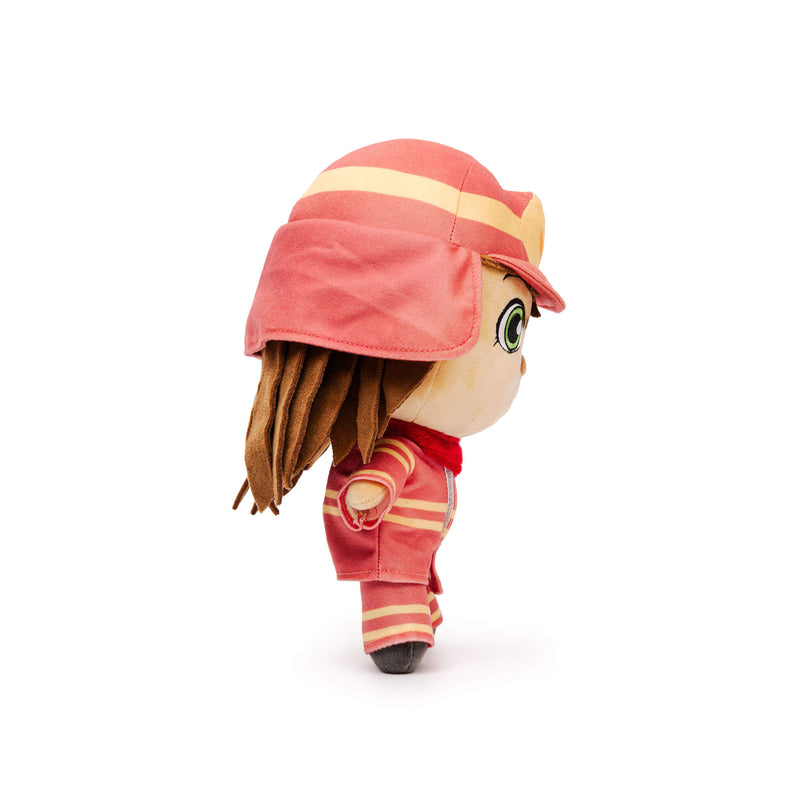 Felicity Firefighter doll side view showing firefighter gear and tools - adventurous educational toy inspiring courage