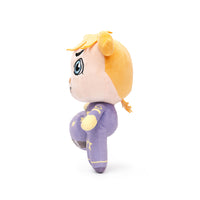 Rosie Racer plush profile view in purple racing suit - inspiring confidence and determination in young children